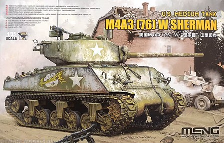Meng M4A3(76)W Sherman Tank Plastic Model Military Vehicle Kit 1/35 Scale #ts043