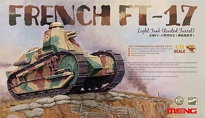 Meng French FT17 Light Tank (Riveted Turret) Plastic Model Military Vehicle Kit 1/35 Scale #ts11