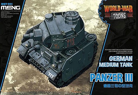 Meng German Med Toon Tank PanzerIII Plastic Model Military Vehicle Kit #wwt005