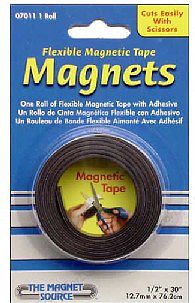 Magnet-Source .5 x 30 x .060 Thick Flexible Magnetic Tape w/Adhesive (Roll)