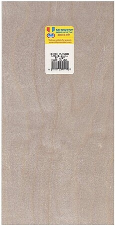 Midwest Basswood Sheets (1/16x6x24) (10) Hobby and Craft Building Supplies  #4125