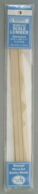 Midwest Basswood Sheets 1/4x4x24 (5) Hobby and Craft Basswood Sheets #4406