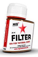 MIG Enamel Tan Filter for Tritonal Camo 35ml Bottle (Re-Issue) Hobby and Model Enamel Paint #f242