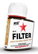 MIG Enamel Brown Filter for Dark & Desert Yellow 35ml Bottle (Re-Issue)