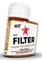 MIG Enamel Orange Filter for Desert Camo 35ml Bottle (Re-Issue) Hobby and Model Enamel Paint #f419