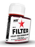 MIG Enamel Violet Filter for German Grey 35ml Bottle (Re-Issue) Hobby and Model Enamel Paint #f427