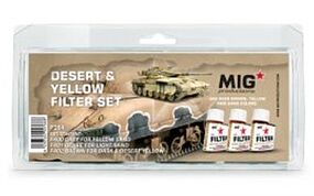 MIG Enamel Desert & Yellow Filter Set (3) 35ml Bottles MIG Enamel Desert & Yellow Filter Set (3) 35ml Bottles