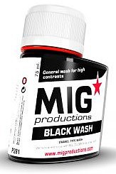 MIG Enamel Black Wash 75ml Bottle