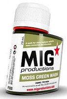 MIG Enamel Moss Green Wash 75ml Bottle Hobby and Model Enamel Paint #p305