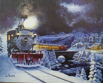 Mr-Christmas Christmas Express Illuminart Canvas Print 16 x 20 Model Railroad Puzzle, Print, Sign #10804