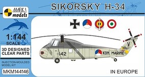 Mark-I Sikorsky H34 In Europe Helicopter Plastic Model Helicopter Kit 1/144 Scale #144146