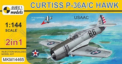 Mark-I 1/144 Curtiss P36A/C Hawk USAAC Fighter (2 Kits)