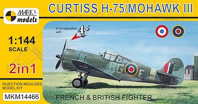 Mark-I Curtiss H75/Mohawk Mk III French/British AF Fighter Plastic Model Aircraft Kit 1/144 #14466