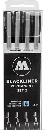 Molotow Blackliner Pen 4pc Set #2 (.3, .5, .7, 1)