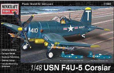 Minicraft F4U-5N USN w/2 Marking Options Plastic Model Airplane Kit 1/48 Scale #11682