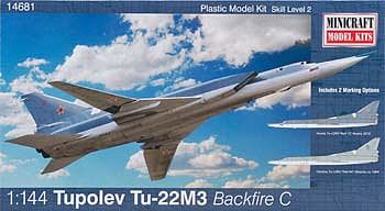 Minicraft TU 22m Backfire Plastic Model Airplane Kit 1/144 Scale #14681