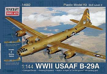 Minicraft B-29A Early Service Colors Plastic Model Airplane Kit 1/144 Scale #14682