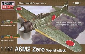 Minicraft A6M2 Zero IJN/IJA w/2 Marking Options Plastic Model Airplane Kit 1/144 Scale #14691 Minicraft A6M2 Zero IJN/IJA w/2 Marking Options Plastic Model Airplane Kit 1/144 Scale #14691