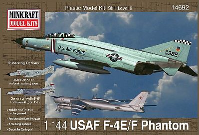 Minicraft F-4E Phantom ADC/RAF Plastic Model Airplane Kit 1/144 Scale #14692