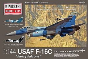 Minicraft F-16 USAF Fancy Falcons w/3 Marking Options Plastic Model Airplane Kit 1/144 Scale #14694 Minicraft F-16 USAF Fancy Falcons w/3 Marking Options Plastic Model Airplane Kit 1/144 Scale #14694