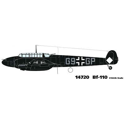 Minicraft Bf-110 Messerschmitt w/2 Marking Options Plastic Model Airplane Kit 1/144 Scale #14720