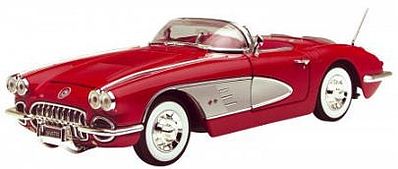 Motor-Max 1958 Corvette Convertible Top Down (Red) Diecast Model Car 1/18 Scale #73109