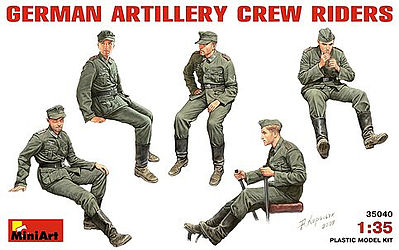 Mini-Art German Artillery Crew Riders Plastic Model Military Figure 1/35 Scale #35040