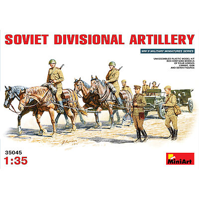 Mini-Art Soviet Divisional Artillery Set Plastic Model Military Figure 1/35 Scale #35045