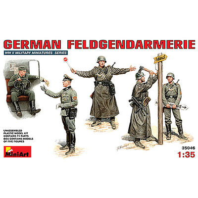 Mini-Art German Feldgendarmerie (5) Plastic Model Military Figure 1/35 Scale #35046
