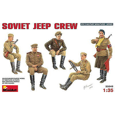 Mini-Art Soviet Jeep Crew Plastic Model Military Figure 1/35 Scale #35049