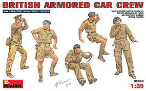 British Armored Car Crew (5) Plastic Model Military Figure 1/35 Scale #35069