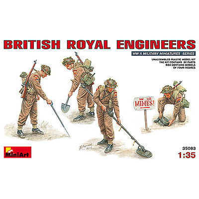 British Royal Engineers (4 Figures) Plastic Model Military Figure 1/35 Scale #35083