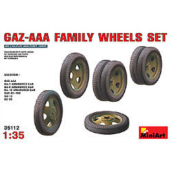 Mini-Art GAZ-AAA Family Wheel Set Plastic Model Military Wheels 1/35 Scale #35112