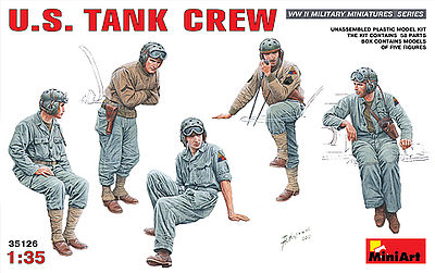 Mini-Art US Tank Crew Plastic Model Military Figure 1/35 Scale #35126