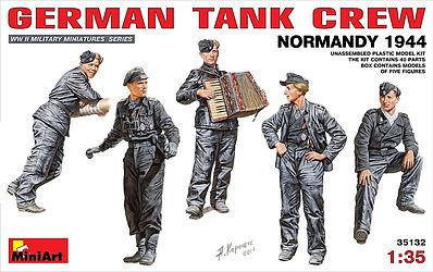 Mini-Art German Tank Crew Normandy 1944 Plastic Model Military Figure 1/35 Scale #35132