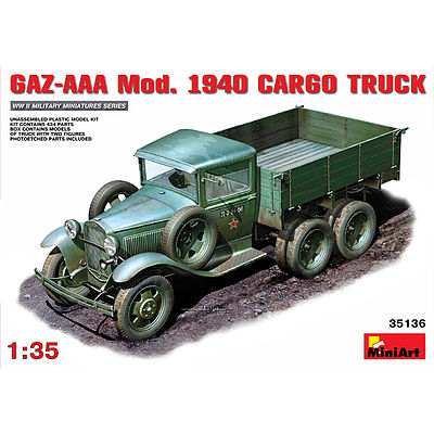 GAZ-AAA Mod 1940 Cargo Truck Plastic Model Military Truck Kit 1/35 Scale #35136