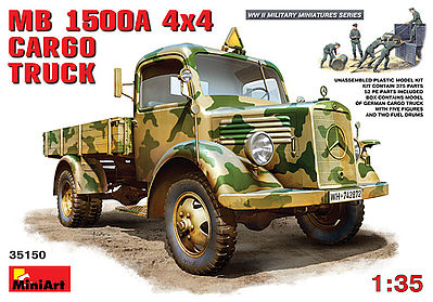 MB L1500A 4x4 Cargo Truck - Plastic Model Military Truck Kit - 1/35 Scale - #35150 Pla #35150s