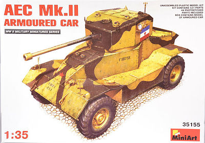Mini-Art AEC Mk 2 Armored Car Plastic Model Tank Kit 1/35 Scale #35155