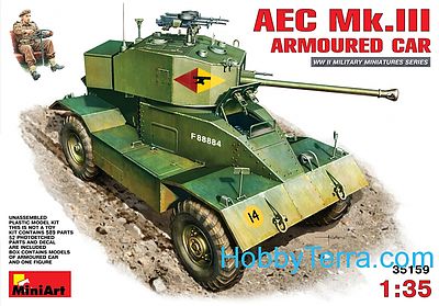 Mini-Art AEC MK3 Armoured Car - Plastic Model Tank Kit - 1/35 Scale - #35159s