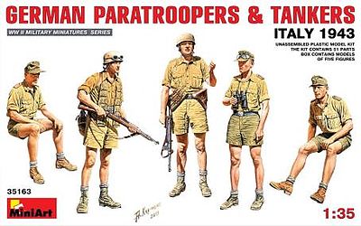 Mini-Art German Paratroopers/Tankers Italy 1943 Plastic Model Military Figure 1/35 Scale #35163