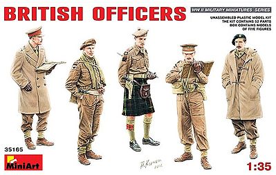 British Officers (5) (New Tool) Plastic Model Military Figure 1/35 Scale #35165