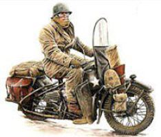 US Motorcycle WLA with Rider Plastic Model Military Vehicle Kit 1/35 Scale #35172
