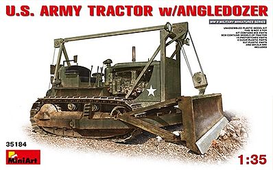 Mini-Art US Army Tractor with Angle Dozer Plastic Model Military Vehicle Kit 1/35 Scale #35184