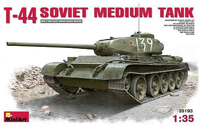 Mini-Art T44 Soviet Medium Tank Plastic Model Military Vehicle Kit 1/35 Scale #35193