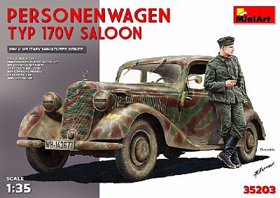 Mini-Art Type 170V Saloon 4-Door Personnel Car Plastic Model Military Vehicle Kit 1/35 Scale #35203