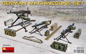 Mini-Art WWII German Machine Guns & Equipment Plastic Model Military Kit 1/35 Scale #35250