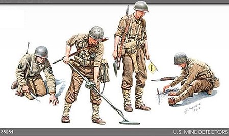 Mini-Art US Combat Eng Mine-Detect Figure Plastic Model Military Figures 1/35 Scale #35251