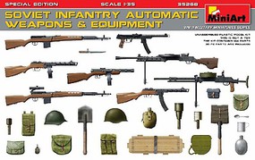 Mini-Art Soviet Infantry Automatic Weapons & Equipment Plastic Model Military Kit 1/35 #35268