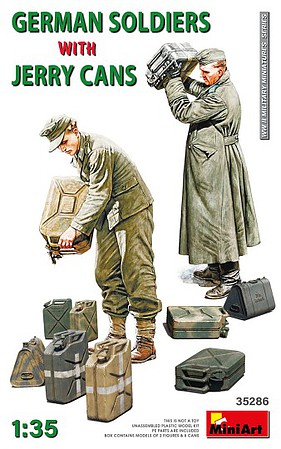 Mini-Art German Soldiers w/Jerry Cans Plastic Model Military Figures 1/35 Scale #35286