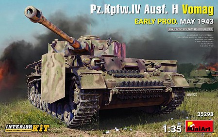 Mini-Art PzKpfw IV Ausf H Vomag Tank Early Production 1943 Plastic Model Tank Kit 1/35 Scale #35298